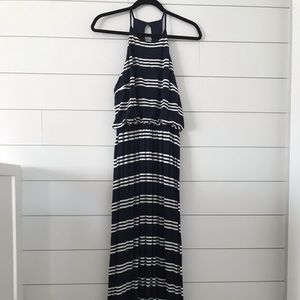 Loft Navy Striped Dress Size S
